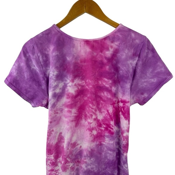 Lovers + Friends Dress Womens Large Pink Brooklyn Tie Dye Midi Side Slit Stretch - Picture 10 of 15